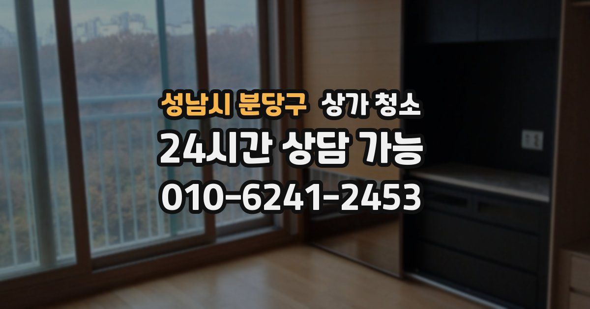 성남시 분당구 상가 청소