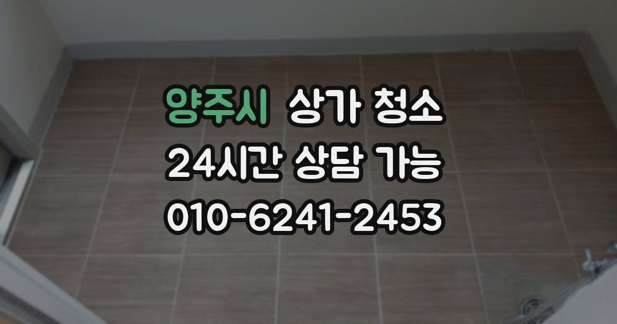 양주시 상가 청소