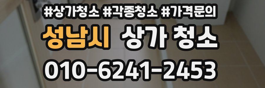 성남시 상가 청소