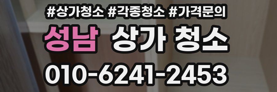 성남 상가 청소