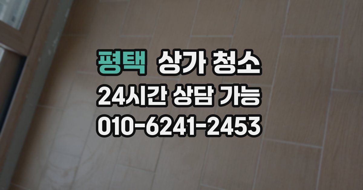 평택 상가 청소