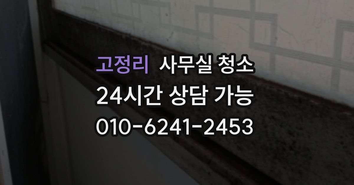 고정리 사무실 청소