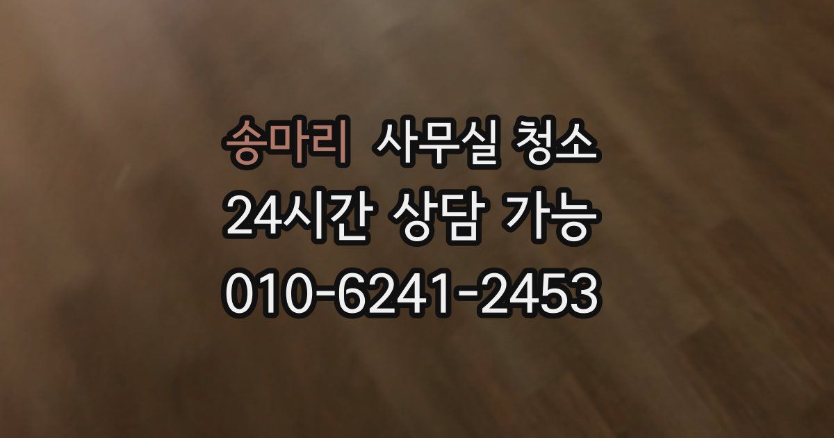 송마리 사무실 청소