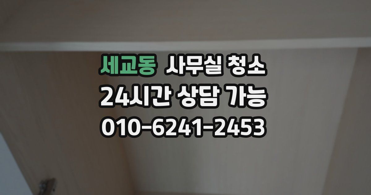 세교동 사무실 청소