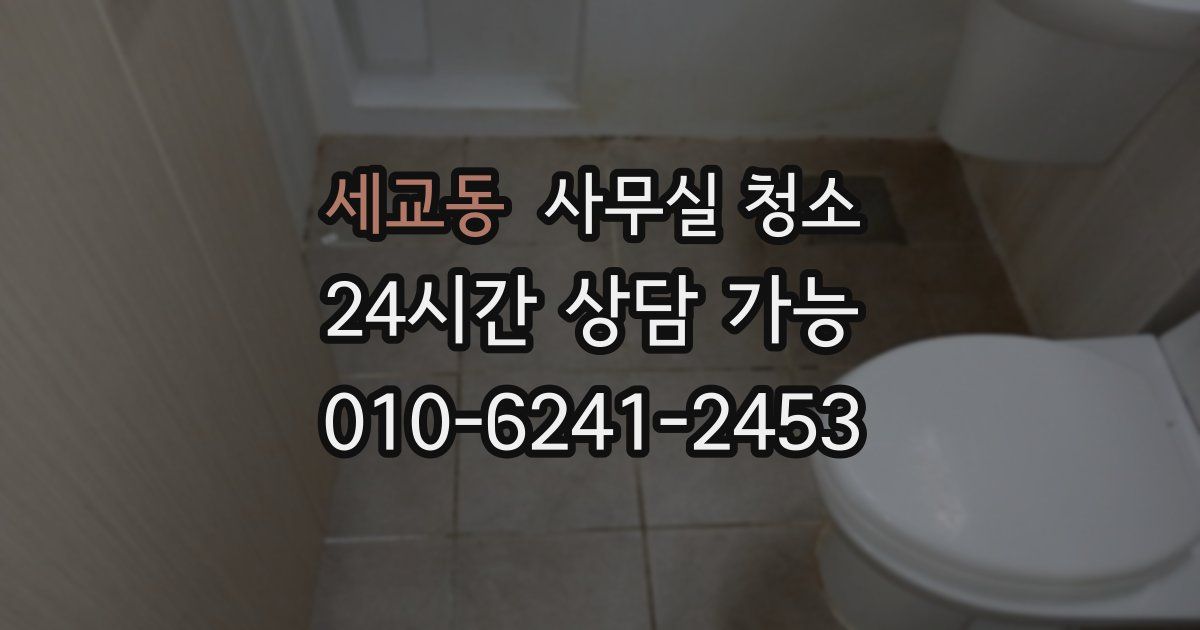 세교동 사무실 청소