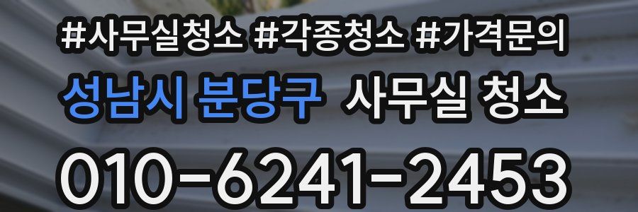 성남시 분당구 사무실 청소