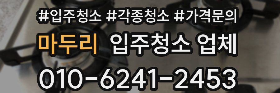마두리 입주청소 업체