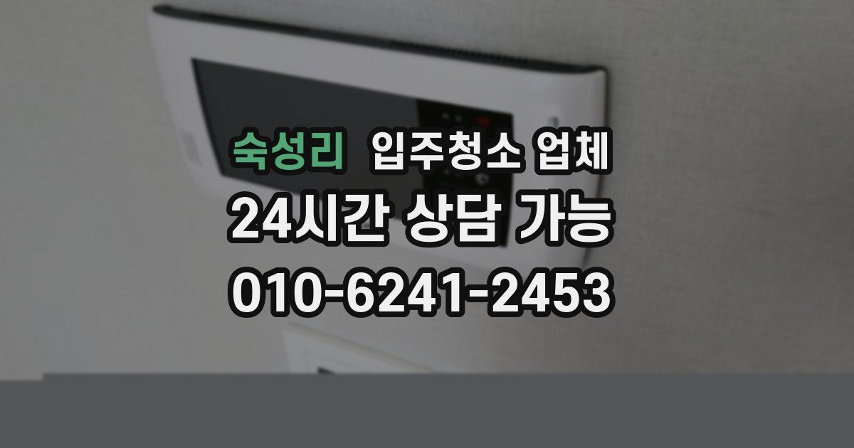 숙성리 입주청소 업체