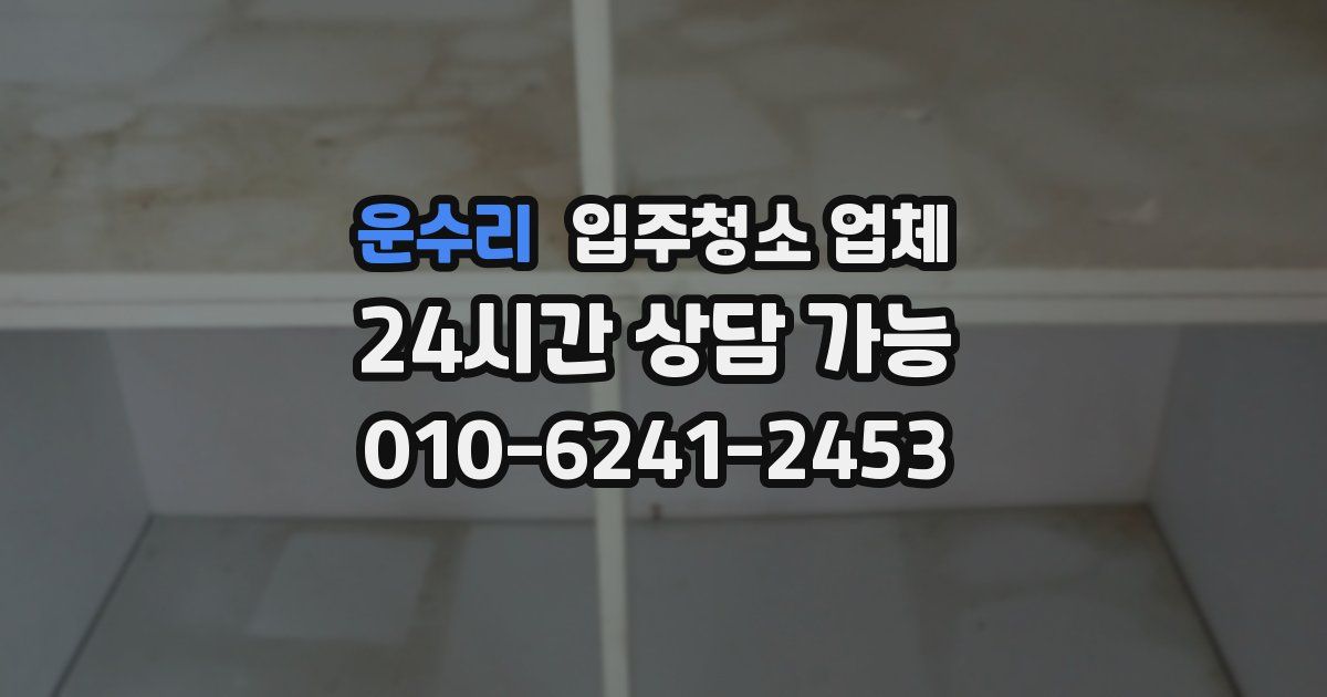 운수리 입주청소 업체