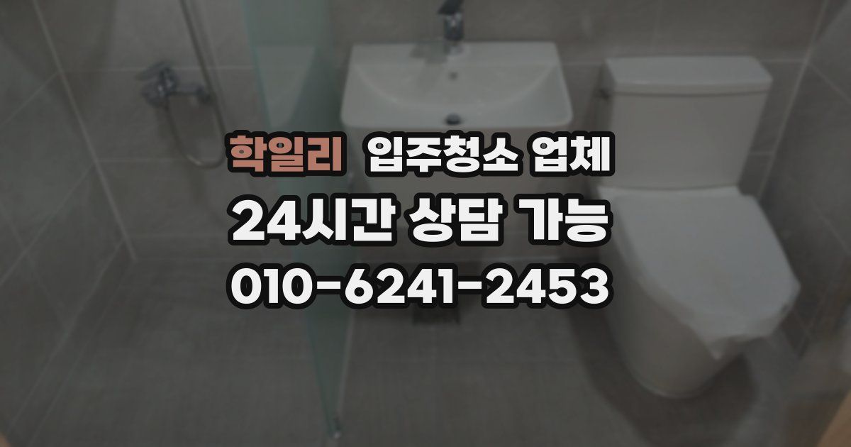 학일리 입주청소 업체