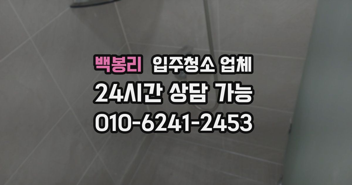 백봉리 입주청소 업체