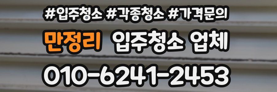 만정리 입주청소 업체