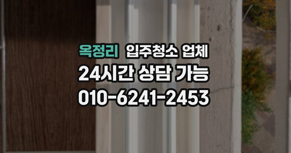 옥정리 입주청소 업체
