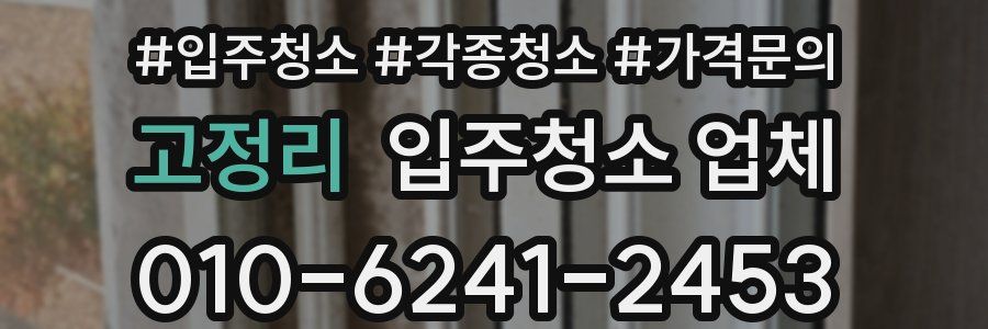 고정리 입주청소 업체