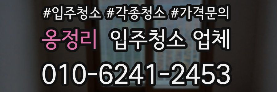옹정리 입주청소 업체