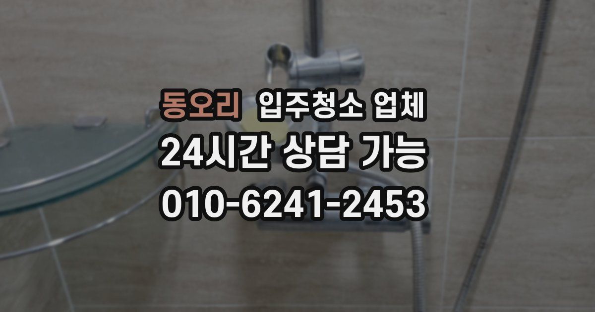 동오리 입주청소 업체