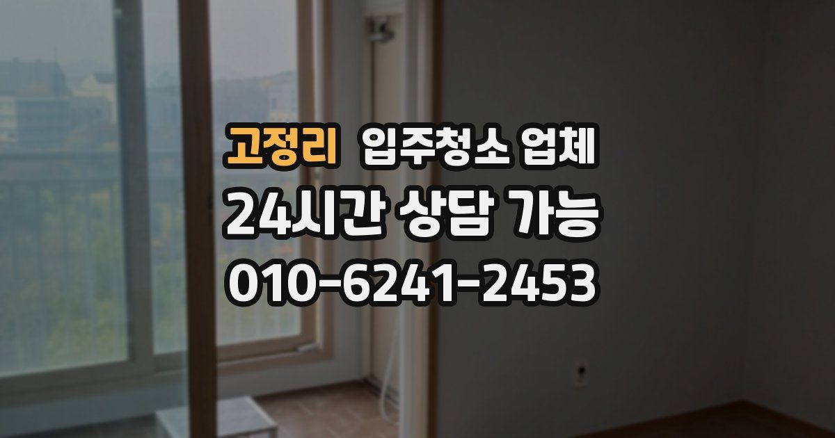 고정리 입주청소 업체