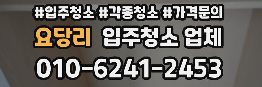 요당리 입주청소 업체
