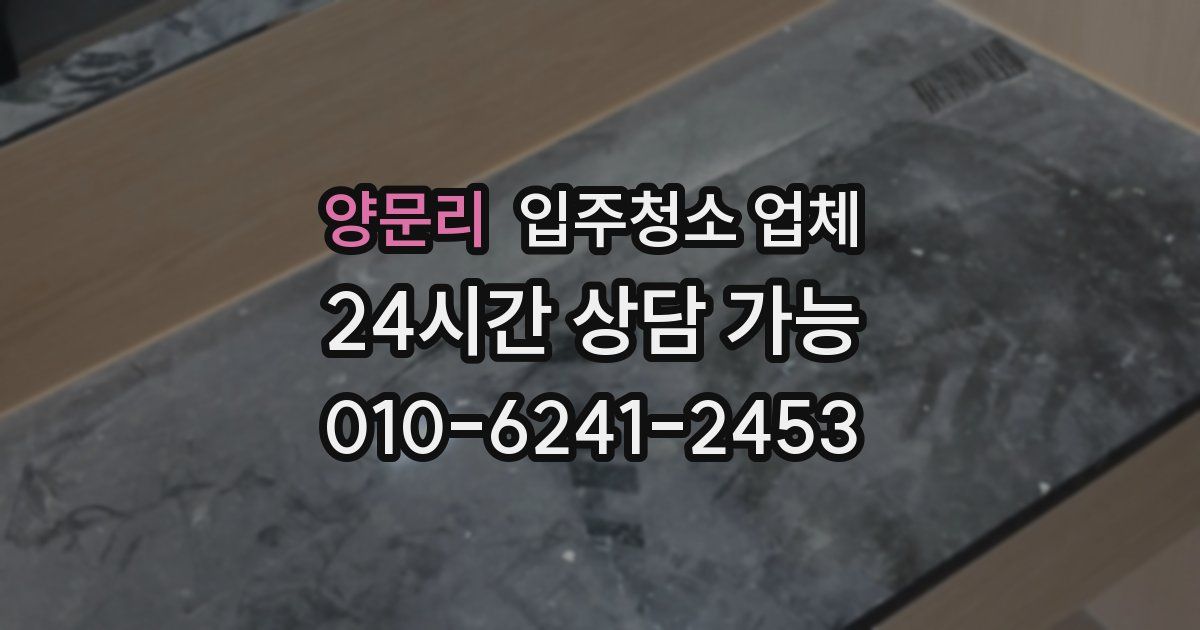 양문리 입주청소 업체