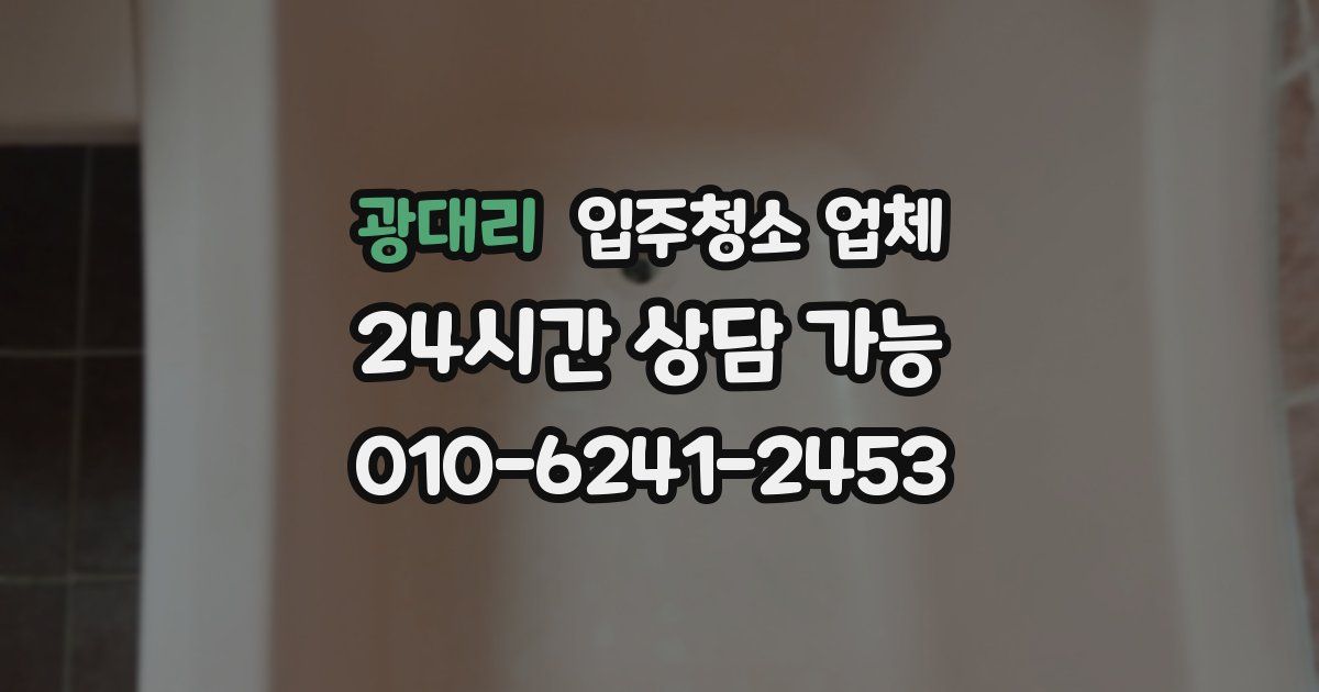광대리 입주청소 업체