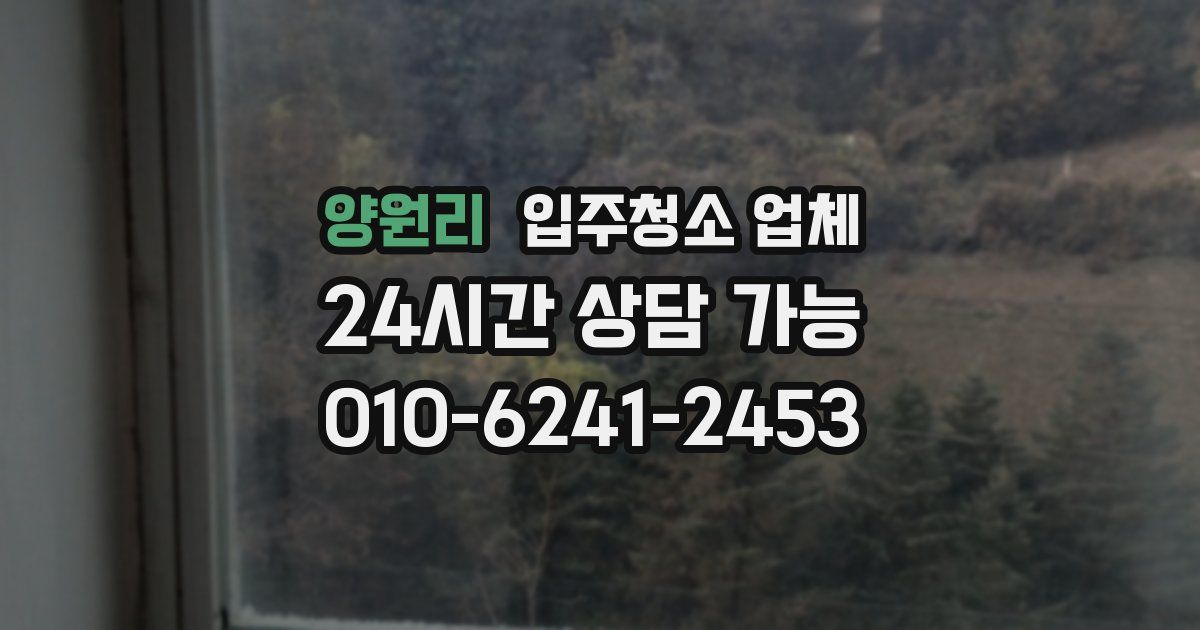 양원리 입주청소 업체