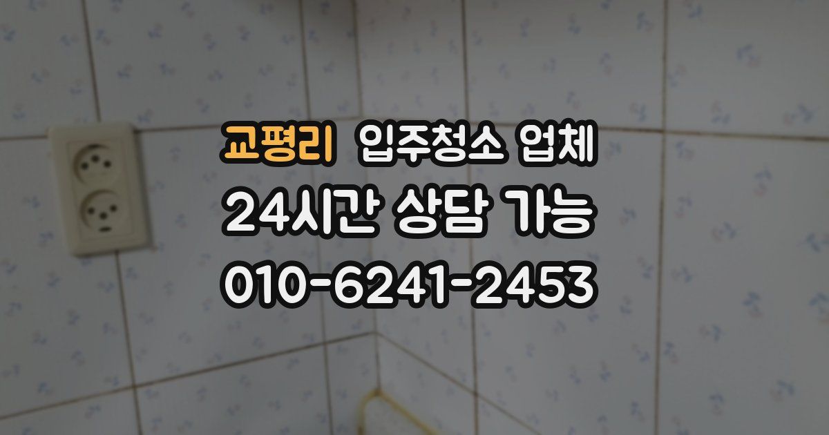 교평리 입주청소 업체