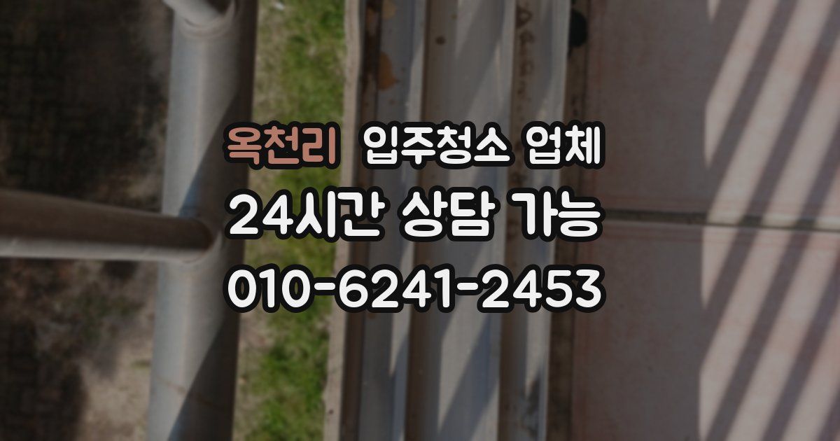 옥천리 입주청소 업체
