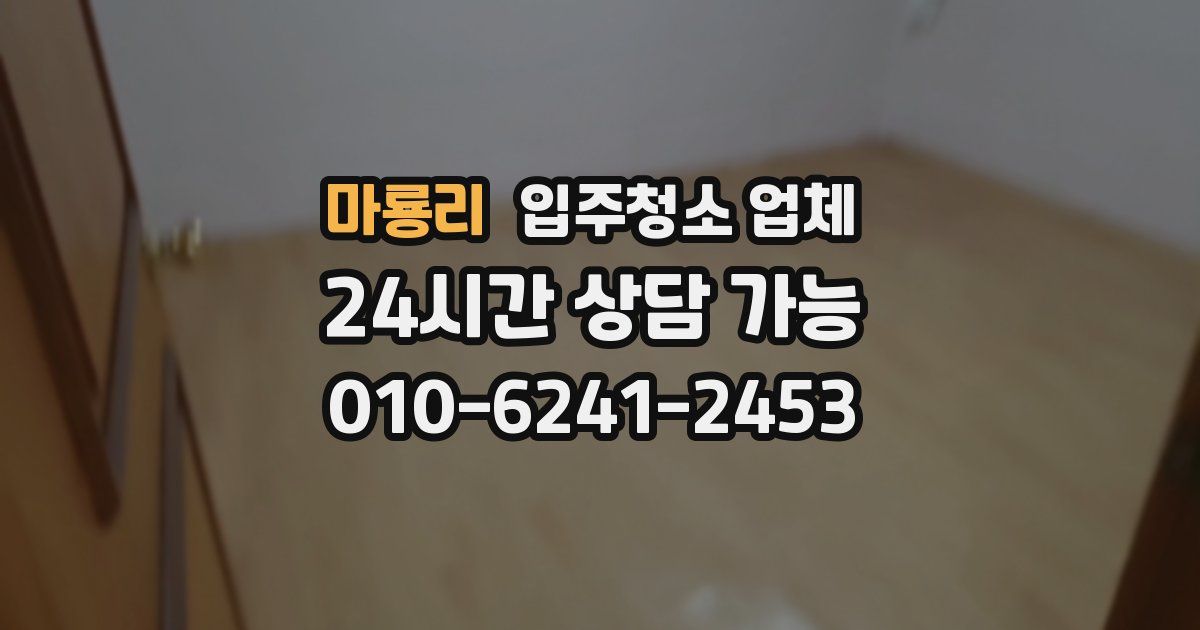 마룡리 입주청소 업체