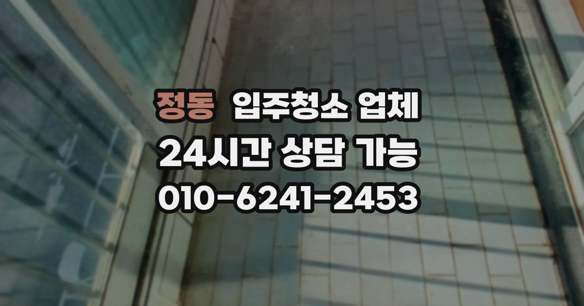 정동 입주청소 업체