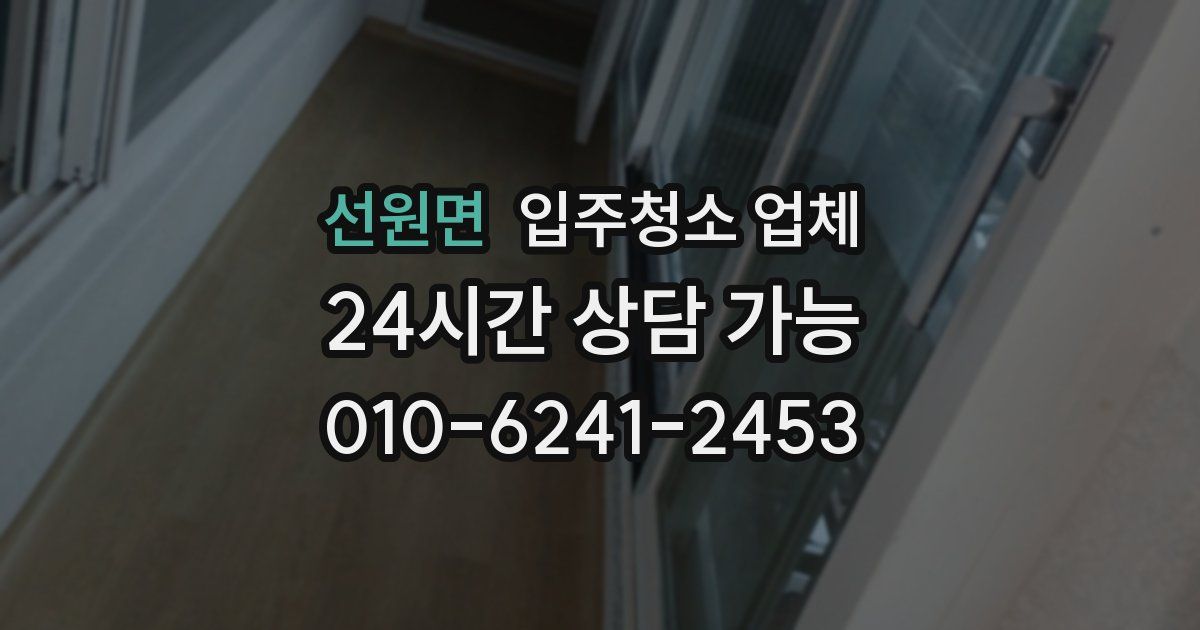 선원면 입주청소 업체