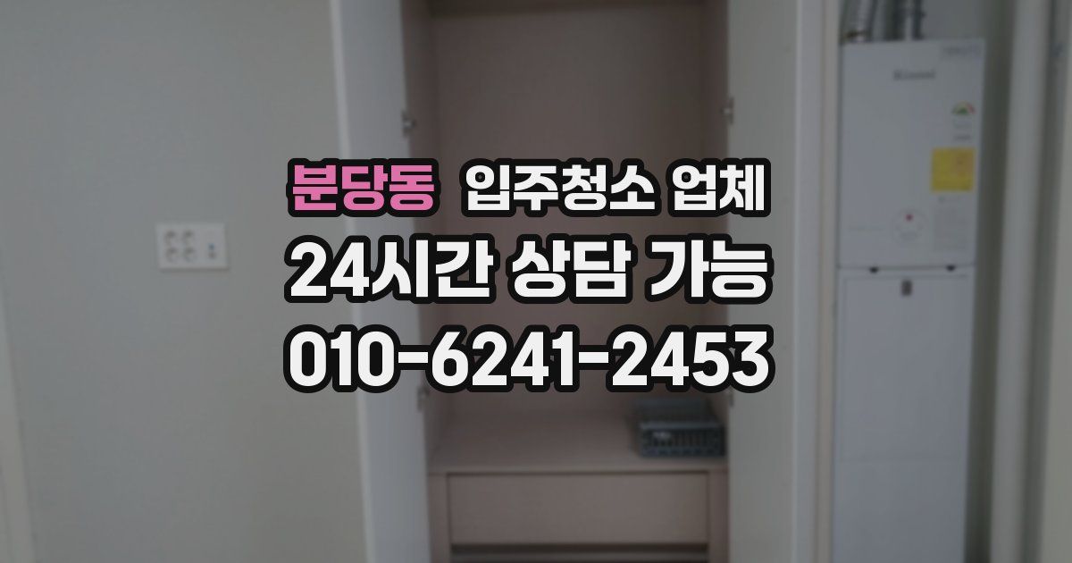 분당동 입주청소 업체