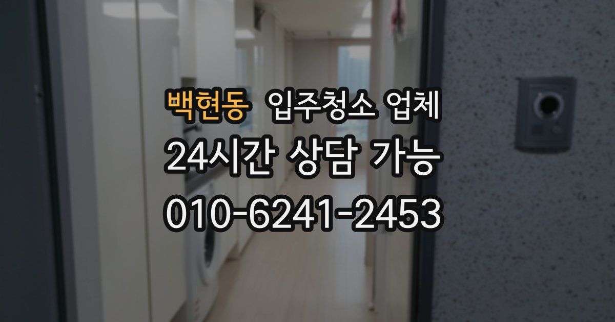 백현동 입주청소 업체