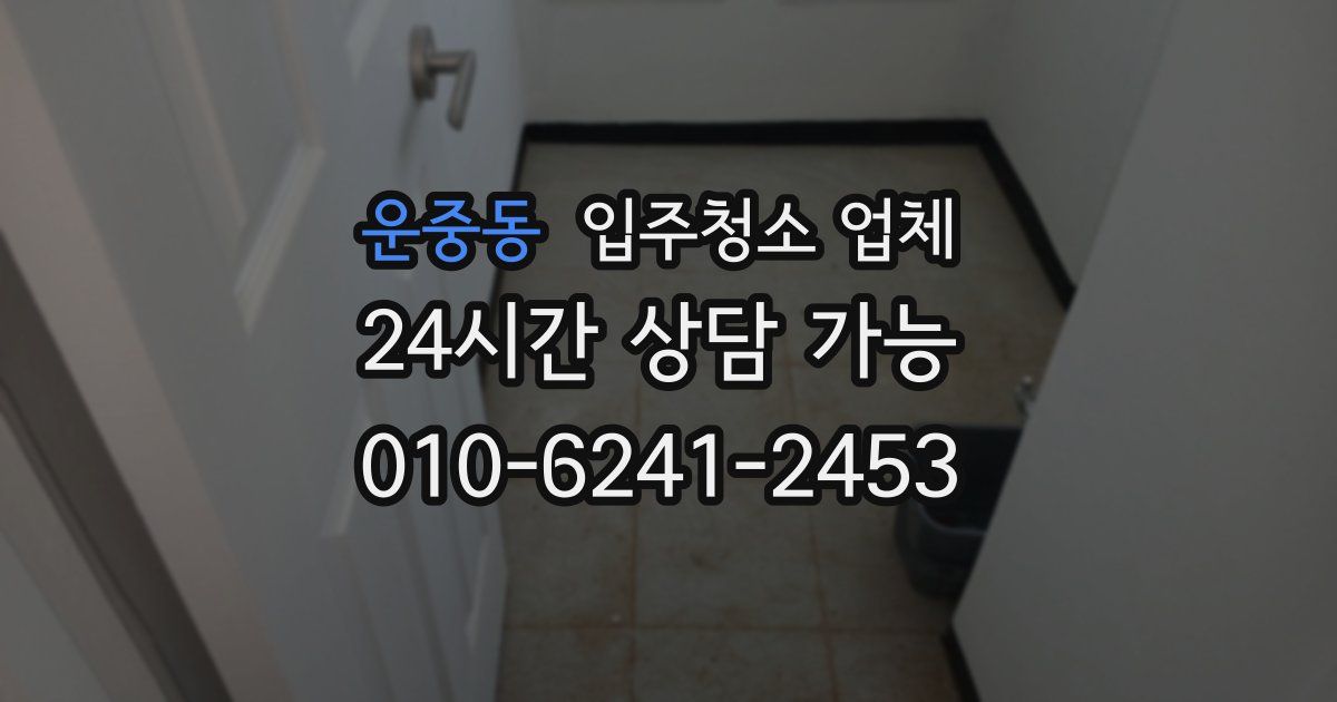 운중동 입주청소 업체