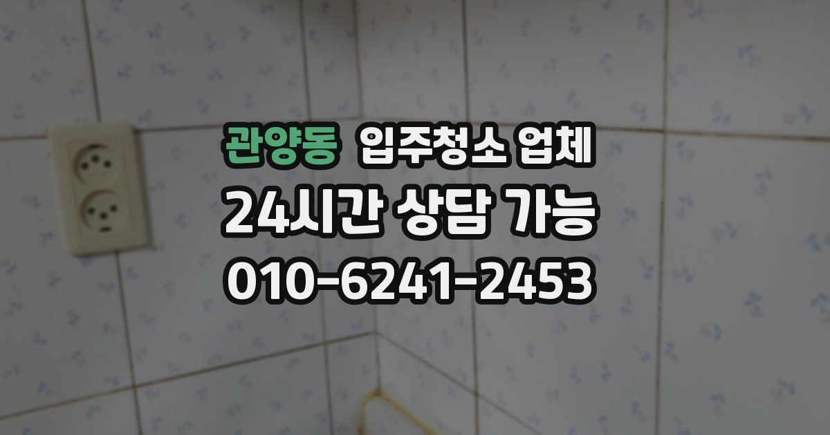 관양동 입주청소 업체