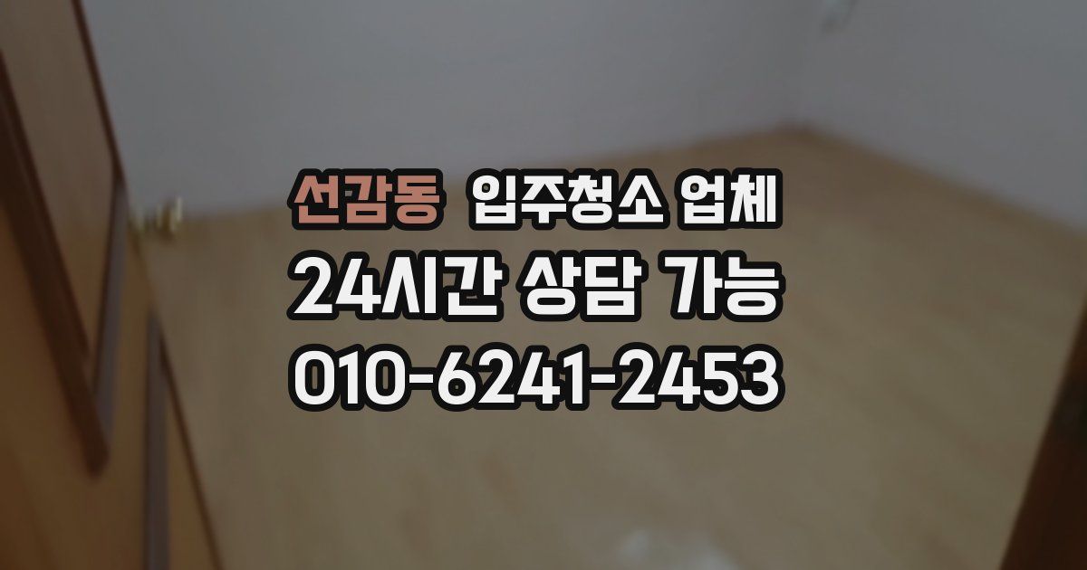 선감동 입주청소 업체