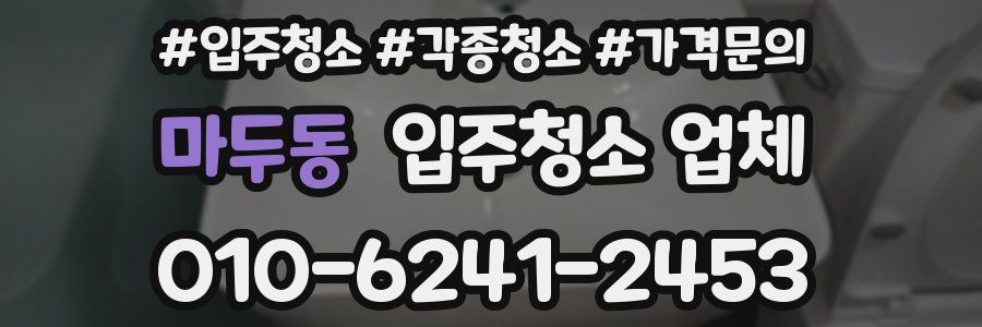 마두동 입주청소 업체