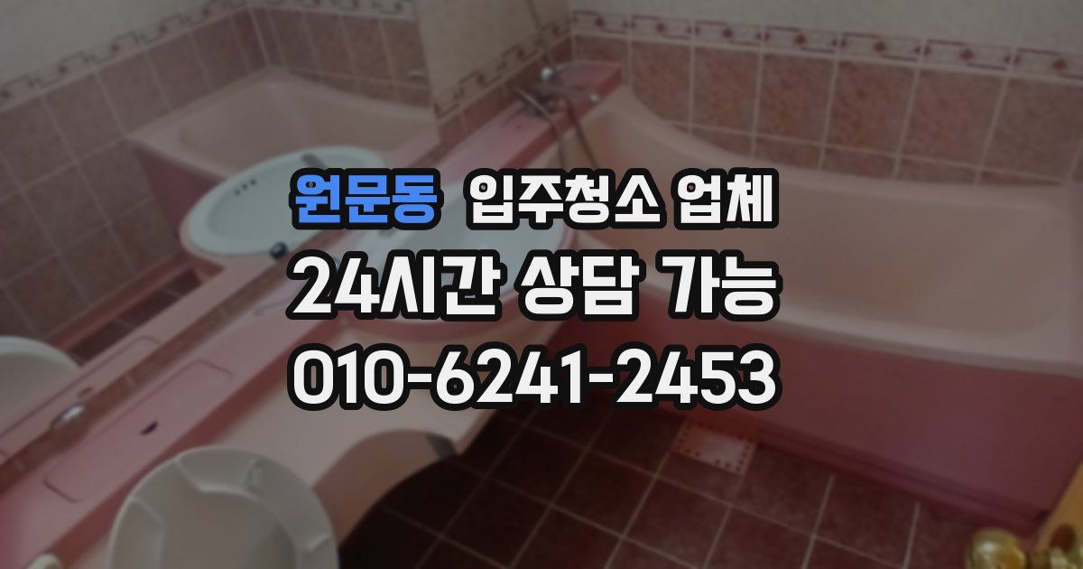 원문동 입주청소 업체