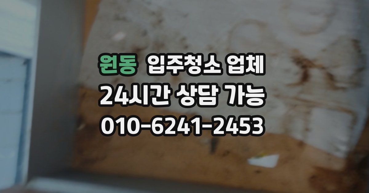 원동 입주청소 업체