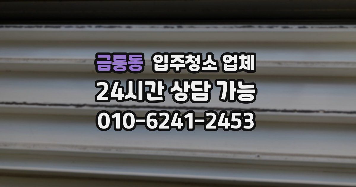 금릉동 입주청소 업체