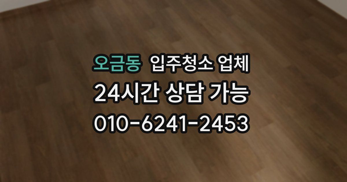 오금동 입주청소 업체