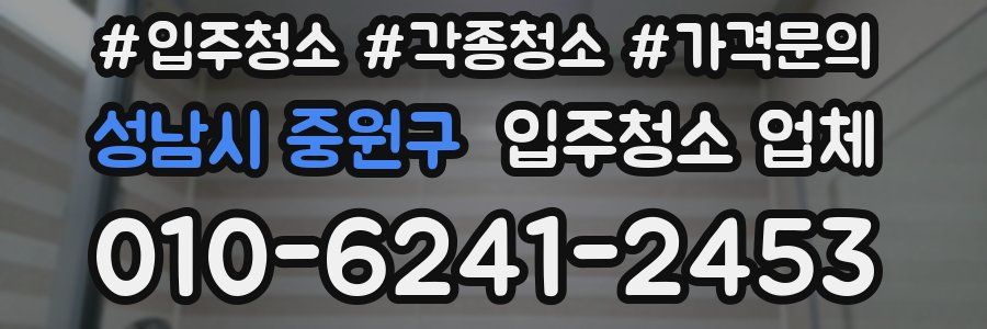 성남시 중원구 입주청소 업체