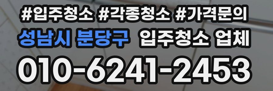 성남시 분당구 입주청소 업체