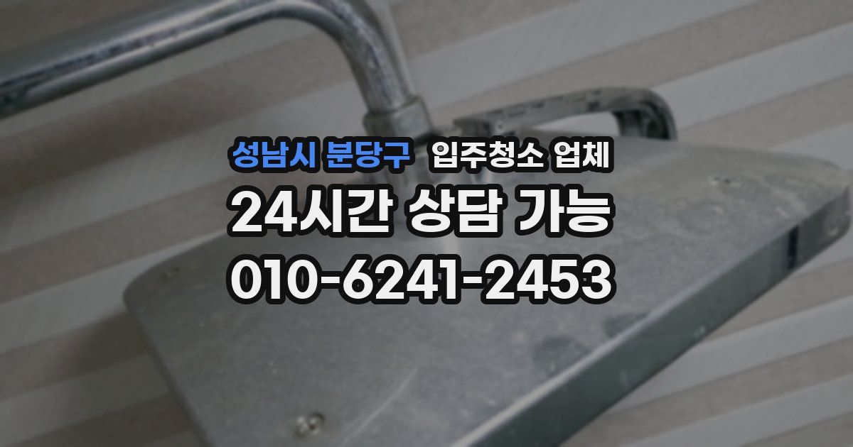 성남시 분당구 입주청소 업체