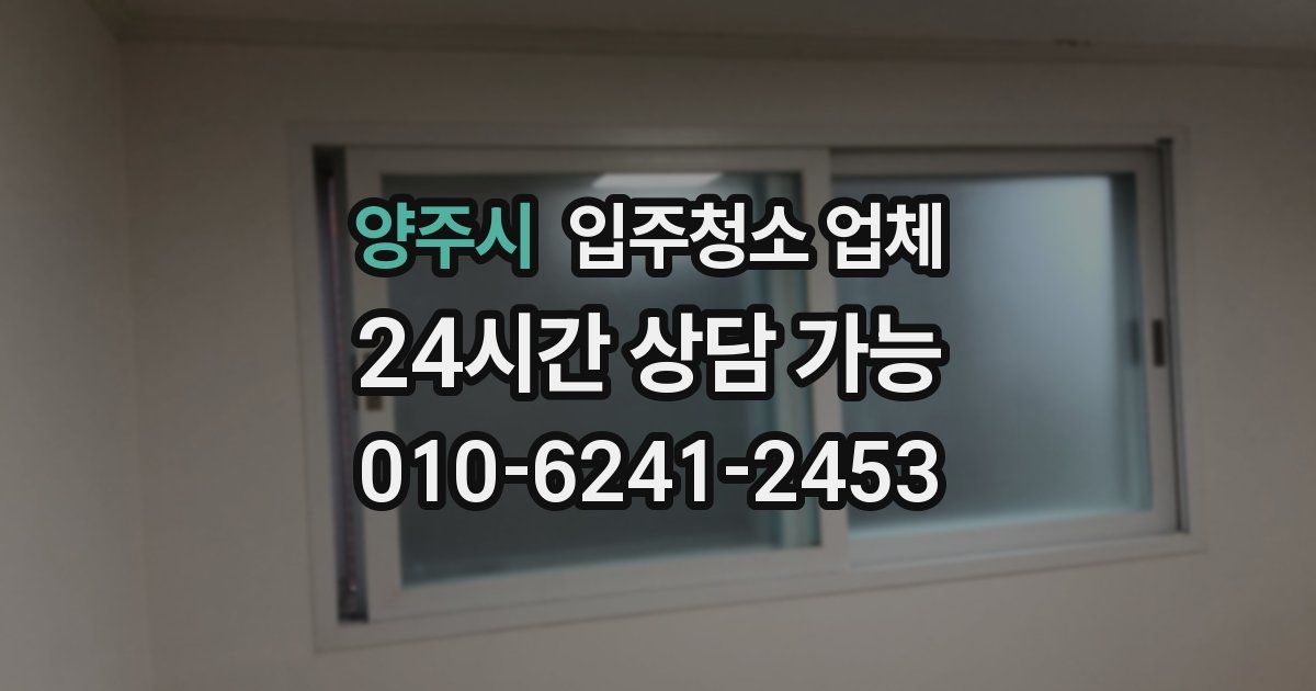 양주시 입주청소 업체