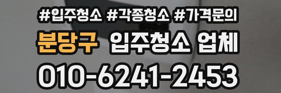 분당구 입주청소 업체