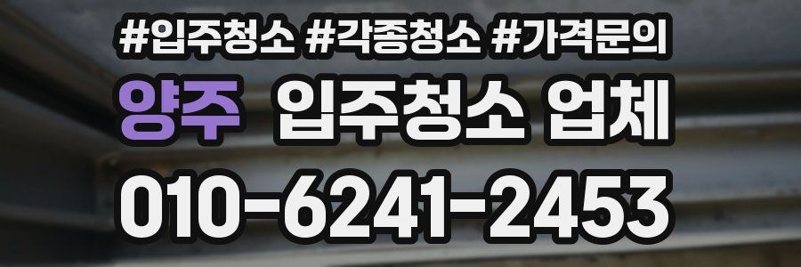양주 입주청소 업체