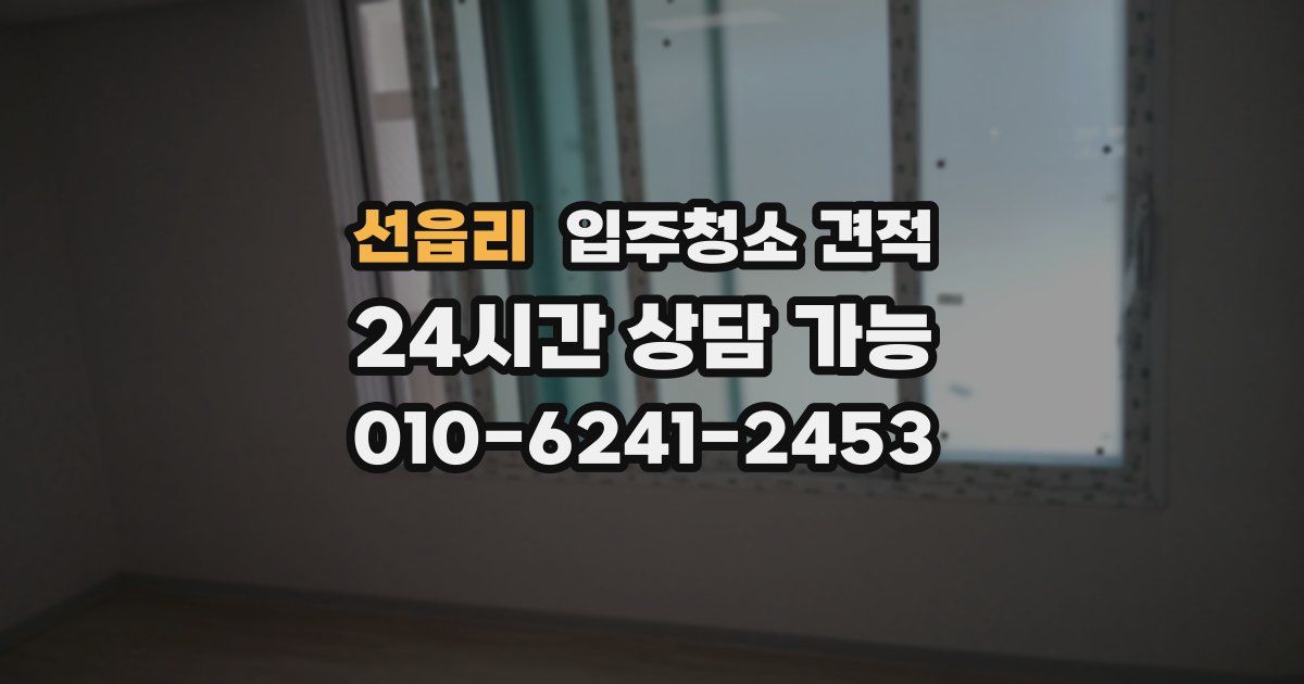 선읍리 입주청소 견적