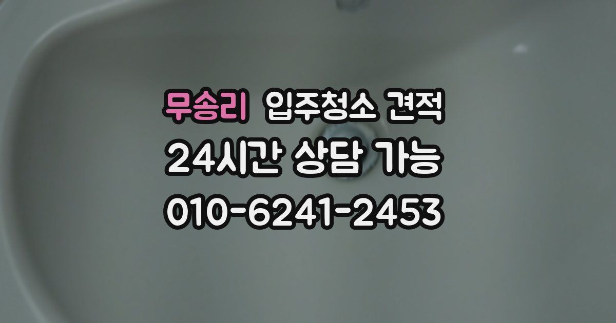 무송리 입주청소 견적