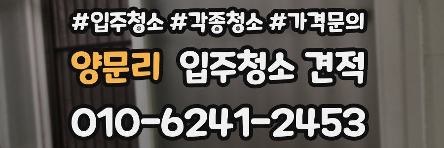 양문리 입주청소 견적