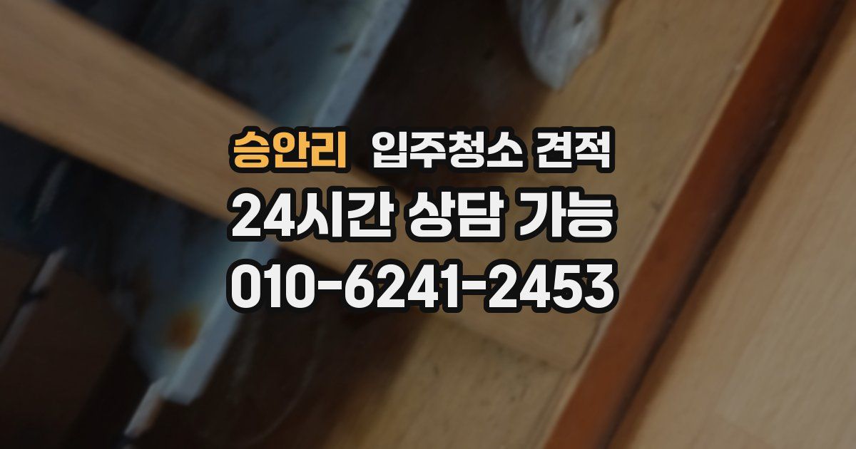 승안리 입주청소 견적